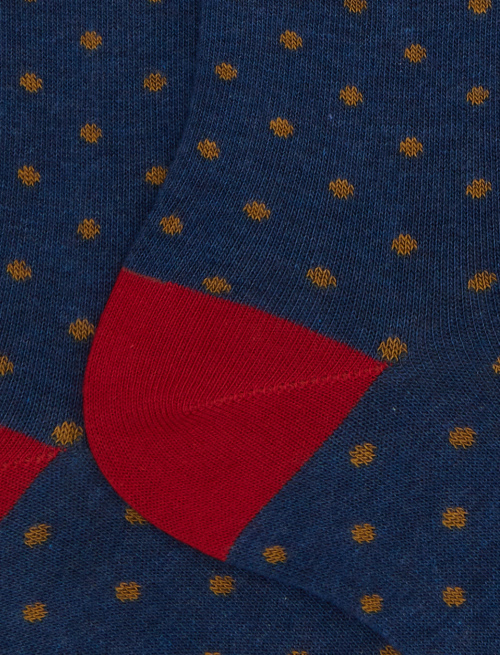 Women's short blue cotton socks with polka dots - Socks | Gallo 1927 - Official Online Shop