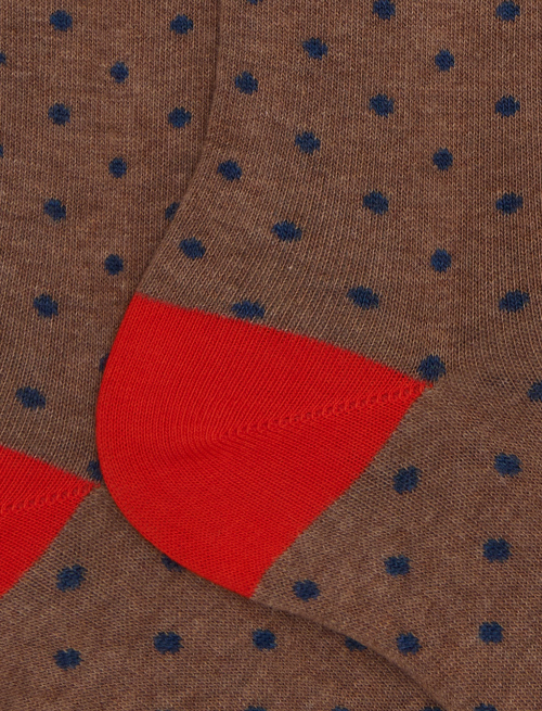 Women's short brown cotton socks with polka dots - Socks | Gallo 1927 - Official Online Shop