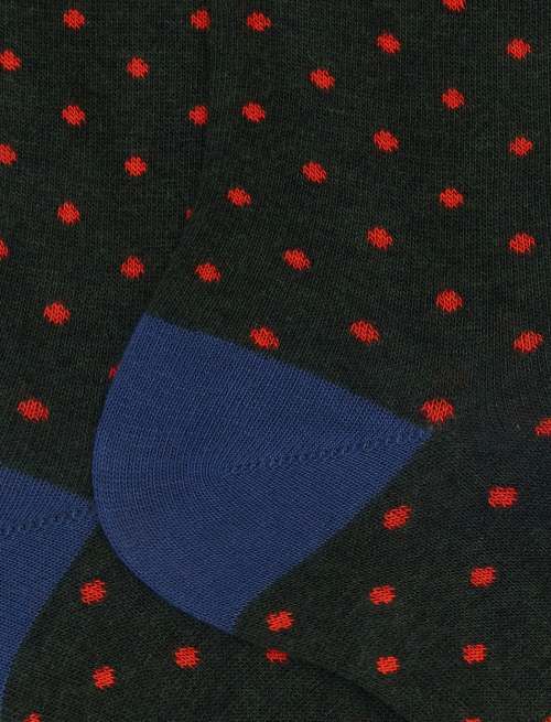 Calze corte donna cotone verde fantasia pois - New In | Gallo 1927 - Official Online Shop