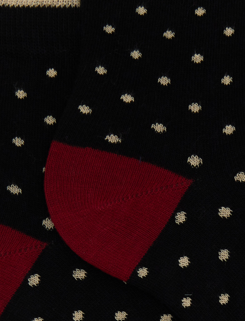 Women's super short black cotton socks with polka dots - Super short | Gallo 1927 - Official Online Shop
