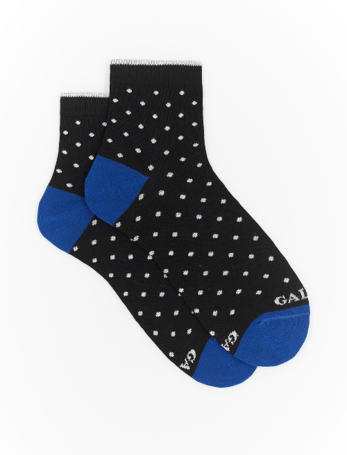 Women's super short black cotton socks with polka dots - Super short | Gallo 1927 - Official Online Shop
