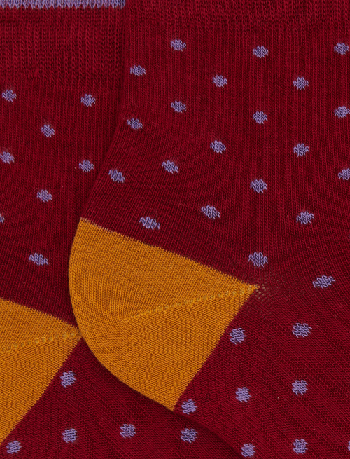 Calze cortissime donna cotone bordò fantasia pois - New In | Gallo 1927 - Official Online Shop