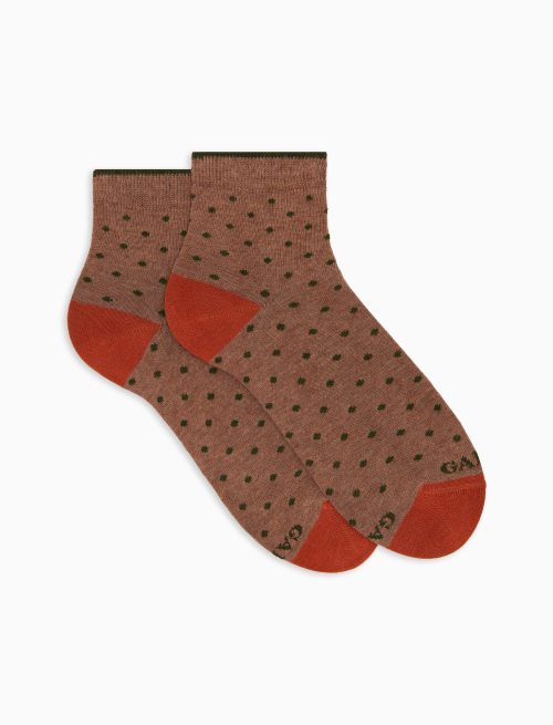 Calze cortissime donna cotone beige fantasia pois - New In | Gallo 1927 - Official Online Shop