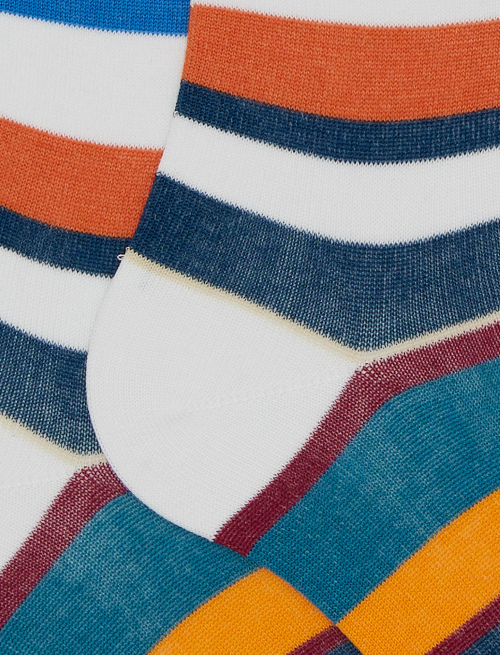 Calze lunghe donna cotone righe multicolor bianco - Donna | Gallo 1927 - Official Online Shop