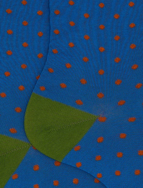 Women's short light blue cotton socks with polka dot pattern - Socks | Gallo 1927 - Official Online Shop