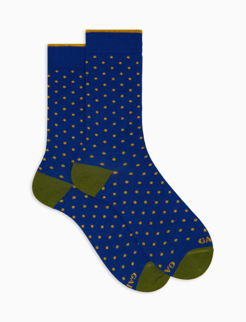Calze corte donna cotone fantasia pois blu - Pois | Gallo 1927 - Official Online Shop