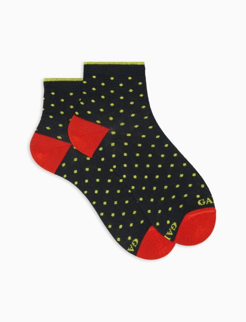 Calze cortissime donna cotone leggero fumo fantasia pois - Calze | Gallo 1927 - Official Online Shop