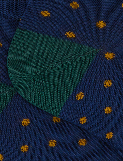 Women's blue cotton ankle socks with polka dot pattern - Socks | Gallo 1927 - Official Online Shop