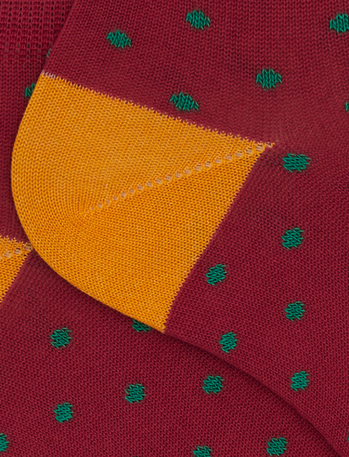 Women's red cotton ankle socks with polka dot pattern - Socks | Gallo 1927 - Official Online Shop