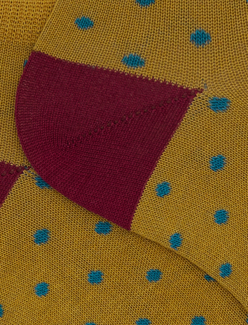 Women's light blue cotton ankle socks with polka dot pattern - Socks | Gallo 1927 - Official Online Shop