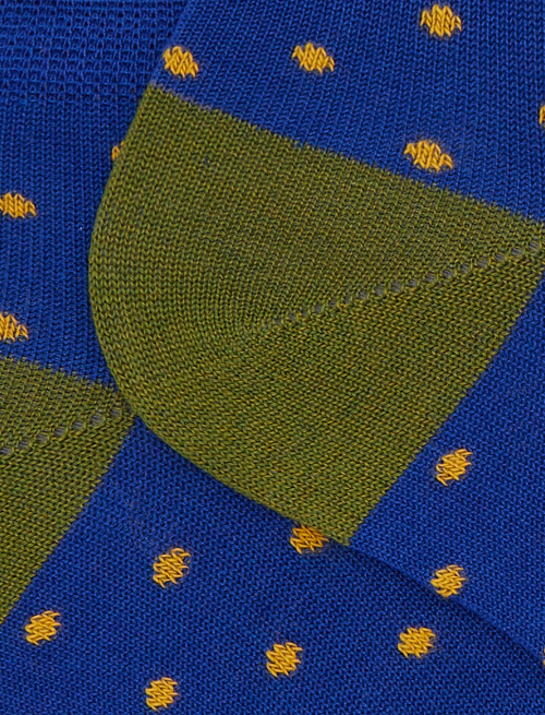 Women's blue cotton ankle socks with polka dot pattern - Invisible | Gallo 1927 - Official Online Shop
