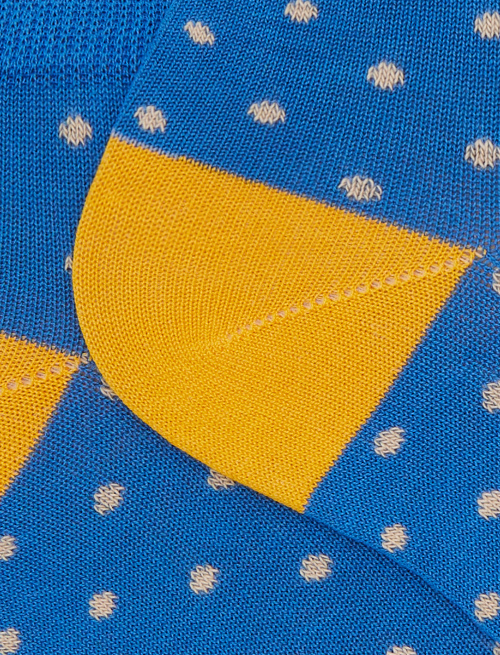 Women's light blue cotton ankle socks with polka dot pattern - Woman | Gallo 1927 - Official Online Shop
