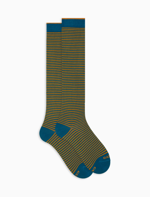Women's long yellow cotton socks with Windsor stripes - Windsor | Gallo 1927 - Official Online Shop
