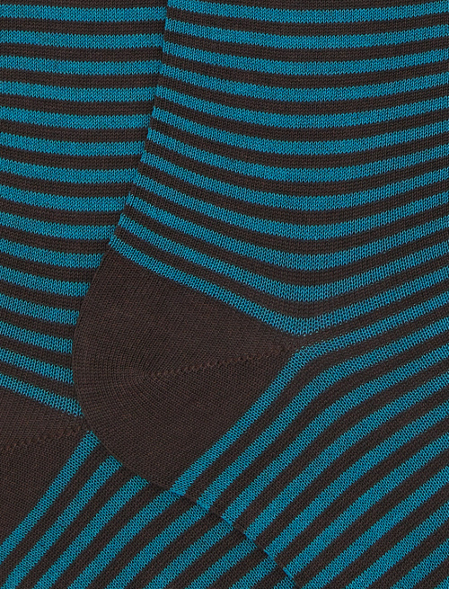 Calze lunghe donna cotone righe windsor azzurro - Windsor | Gallo 1927 - Official Online Shop