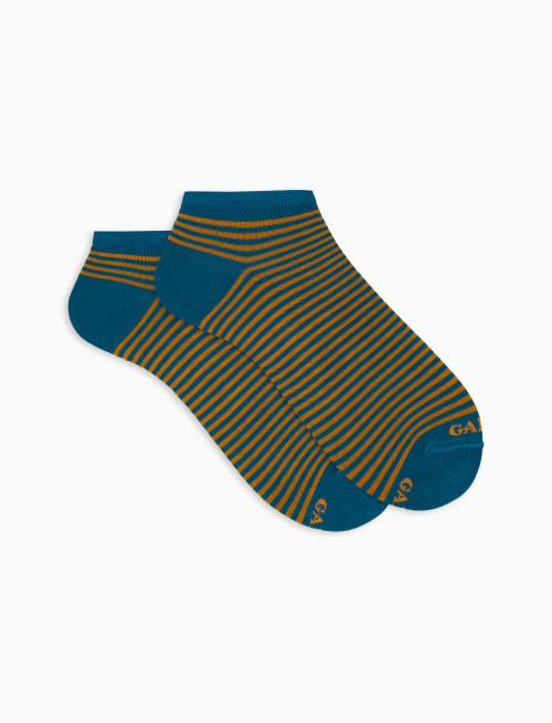 Women's yellow cotton ankle socks with Windsor stripes - Windsor | Gallo 1927 - Official Online Shop