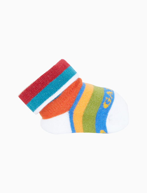 Babbucce bambino cotone righe multicolor bianco - Babbucce | Gallo 1927 - Official Online Shop