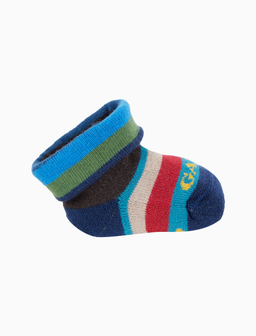 Babbucce bambino cotone righe multicolor blu - Babbucce | Gallo 1927 - Official Online Shop