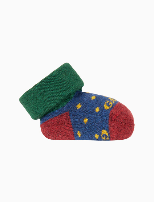 Kids' blue cotton booties with polka dots - Socks | Gallo 1927 - Official Online Shop
