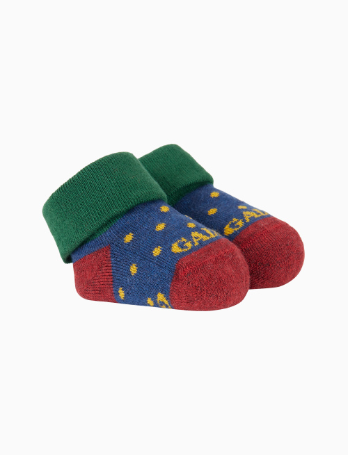 Kids' blue cotton booties with polka dots - Socks | Gallo 1927 - Official Online Shop