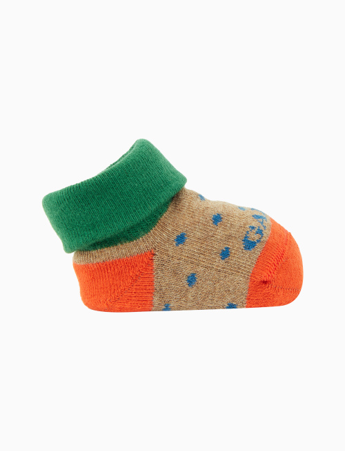 Kids' brown cotton booties with polka dots | Gallo 1927 - Official Online Shop