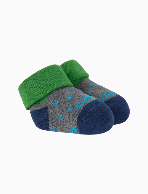 Kids' grey cotton booties with polka dots - Socks | Gallo 1927 - Official Online Shop