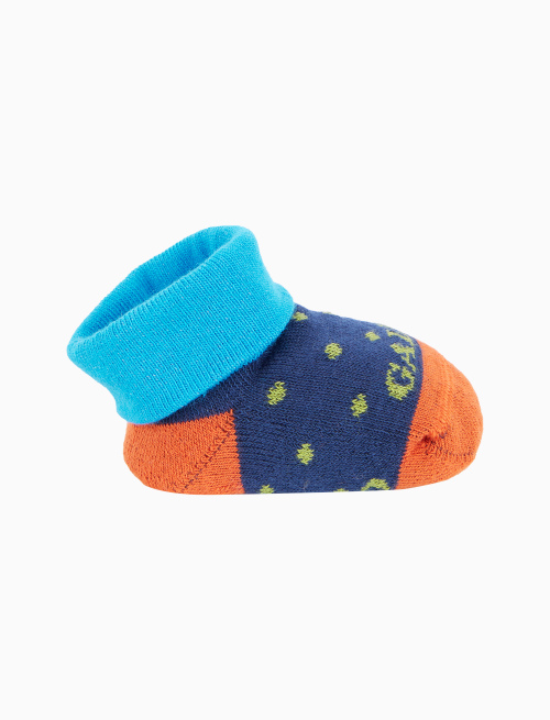 Babbucce bambino cotone fantasia pois blu - Babbucce | Gallo 1927 - Official Online Shop