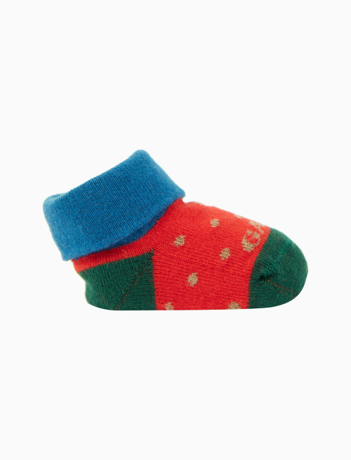 Kids' red cotton booties with polka dots - Pois | Gallo 1927 - Official Online Shop