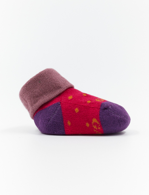 Kids' ruby red cotton booties with polka dots - Polka Dot Gallo | Gallo 1927 - Official Online Shop