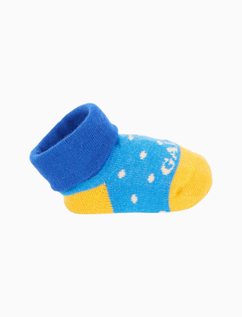 Babbucce bambino cotone fantasia pois azzurro - Babbucce | Gallo 1927 - Official Online Shop