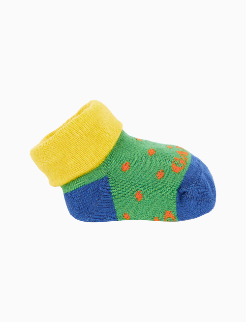 Babbucce bambino cotone fantasia pois verde - Babbucce | Gallo 1927 - Official Online Shop