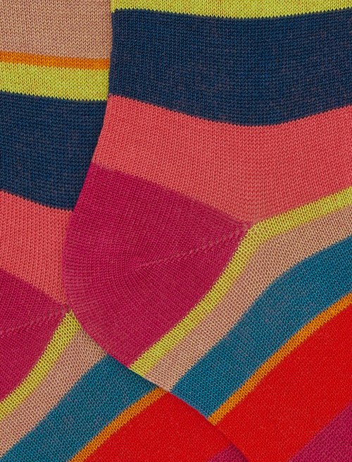 Calze lunghe bambino cotone righe multicolor fucsia - Bambino | Gallo 1927 - Official Online Shop