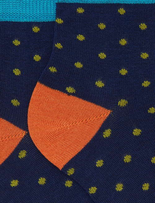 Calze cortissime bambino cotone fantasia pois blu - Cortissime | Gallo 1927 - Official Online Shop