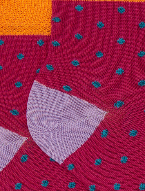 Calze cortissime bambino cotone fantasia pois fucsia - Cortissime | Gallo 1927 - Official Online Shop
