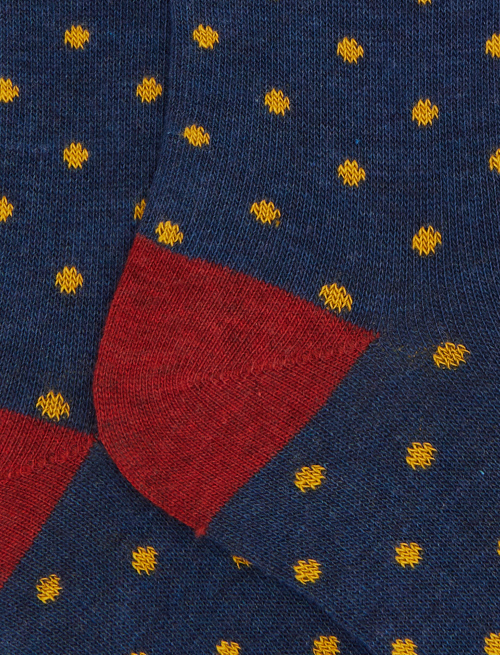 Kids' long blue cotton socks with polka dots - Kid | Gallo 1927 - Official Online Shop