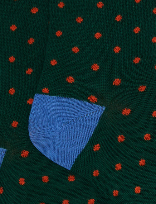 Kids' long green cotton socks with polka dots - Black Friday Kids | Gallo 1927 - Official Online Shop