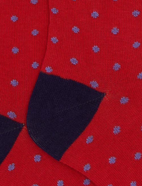 Kids' long red cotton socks with polka dots - Kid | Gallo 1927 - Official Online Shop