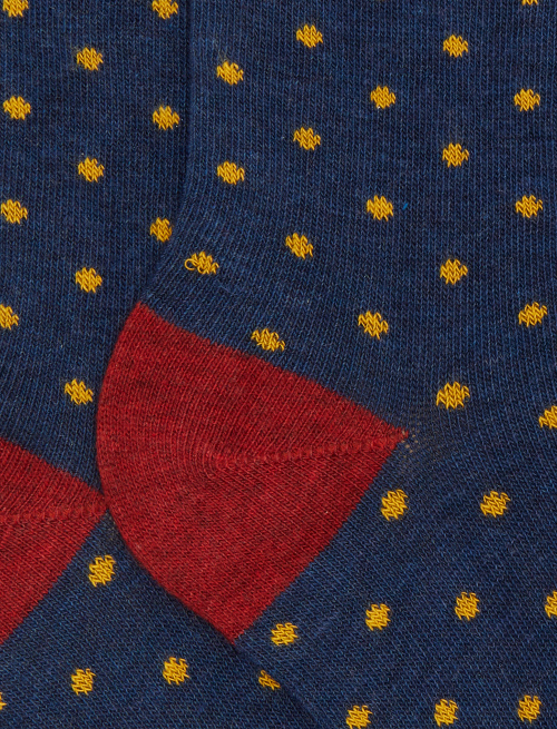 Kids' short blue cotton socks with polka dots - Kid | Gallo 1927 - Official Online Shop