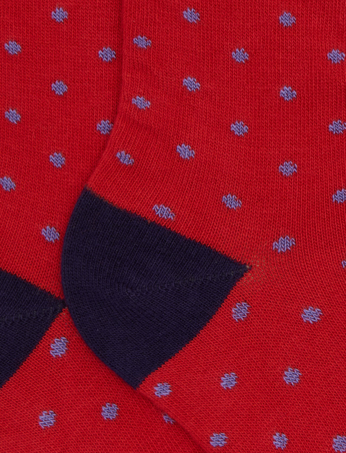 Kids' short red cotton socks with polka dots - Kid | Gallo 1927 - Official Online Shop