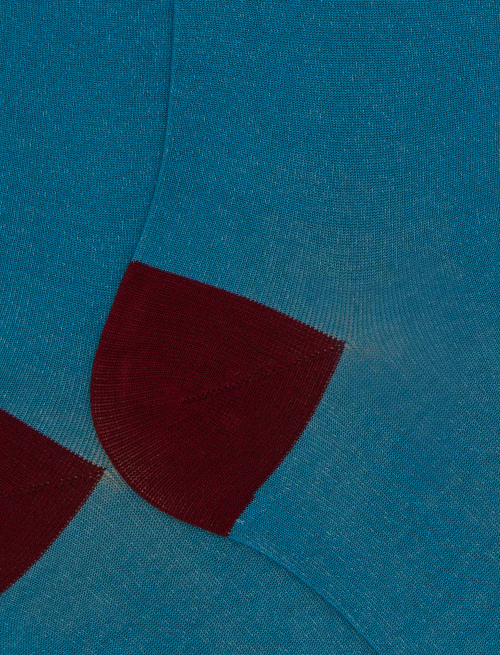 Men's long plain light blue cotton socks - Long | Gallo 1927 - Official Online Shop