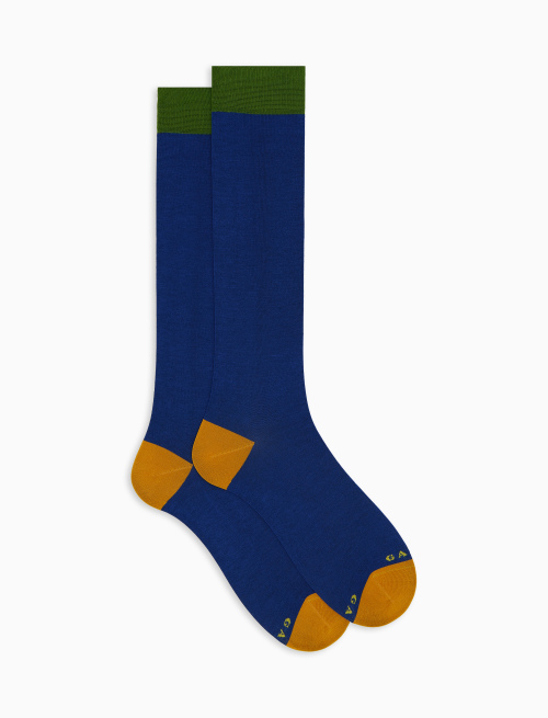 Men's long plain blue cotton socks - The SS Edition | Gallo 1927 - Official Online Shop