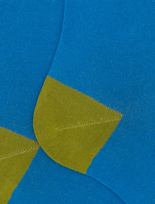 Calze lunghe uomo cotone tinta unita azzurro - Calze | Gallo 1927 - Official Online Shop