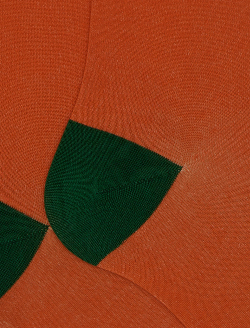 Men's long plain orange cotton socks - The SS Edition | Gallo 1927 - Official Online Shop