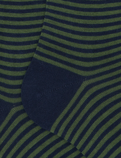 Men's long blue cotton socks with Windsor stripes - Man | Gallo 1927 - Official Online Shop