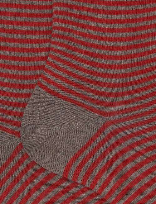 Men's short beige cotton socks with Windsor stripes - Man | Gallo 1927 - Official Online Shop