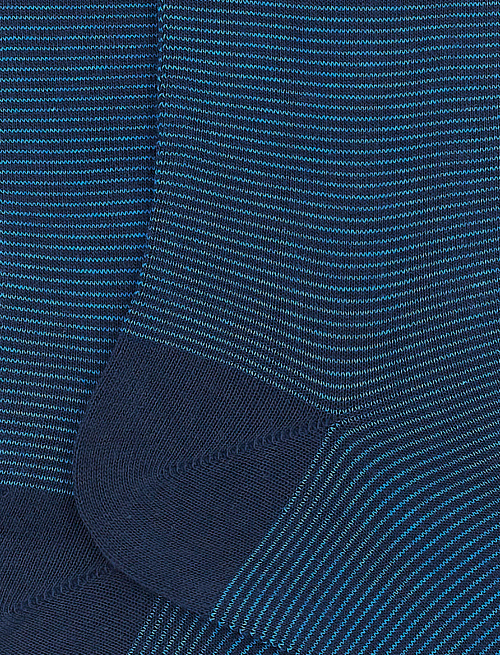 Men's short royal cotton socks with two-tone stripes - Man | Gallo 1927 - Official Online Shop