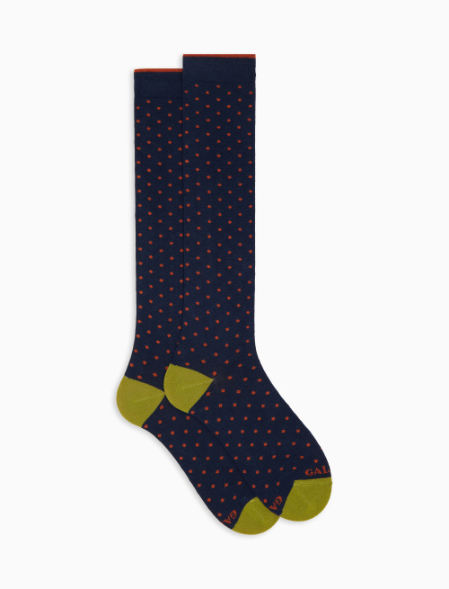 Calze lunghe uomo cotone blu fantasia pois - New In | Gallo 1927 - Official Online Shop