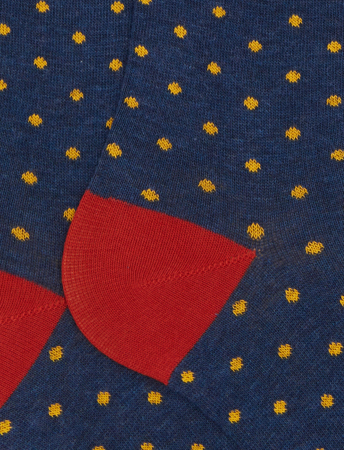 Calze lunghe uomo cotone blu fantasia pois - New In | Gallo 1927 - Official Online Shop