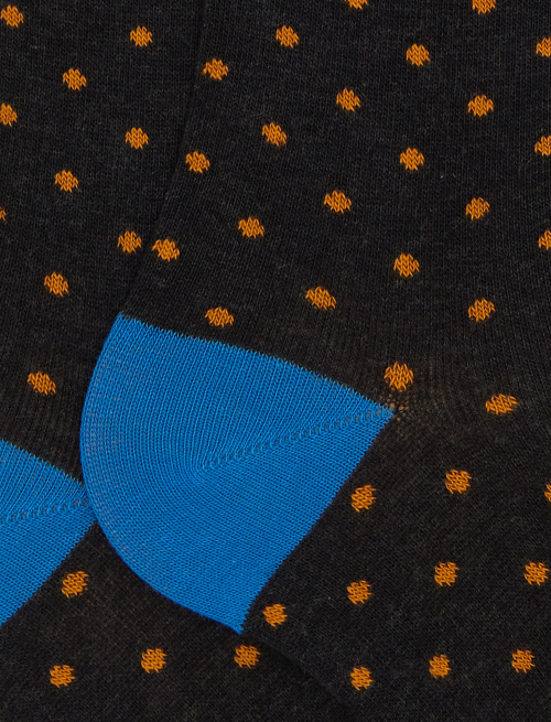 Men's long grey cotton socks with polka dots - Polka Dot | Gallo 1927 - Official Online Shop