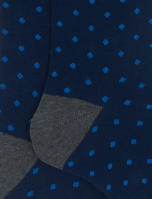 Men's long royal cotton socks with polka dots - Man | Gallo 1927 - Official Online Shop