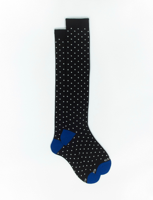 Men's long black cotton socks with polka dots - Polka Dot | Gallo 1927 - Official Online Shop